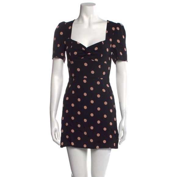 Reformation Polka Dot Black Dress S - Picture 1 of 3